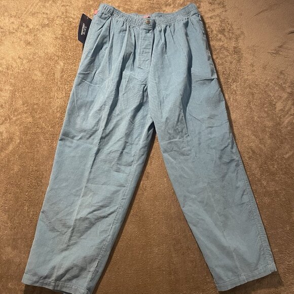 NWT Woman Within Pants Womens 18WP Classic Corduroy Light Blue Pull On Stretch - Picture 1 of 8
